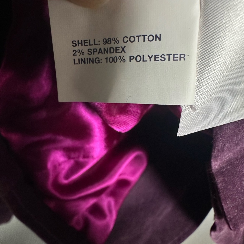 GAP Women's Rich Purple Velvet Velour Buttoned Blazer 8 - Picture 5 of 7